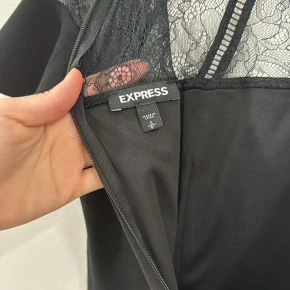 Express Black lace flutter sleeve mini dress whimsigoth dark - Picture 9 of 9